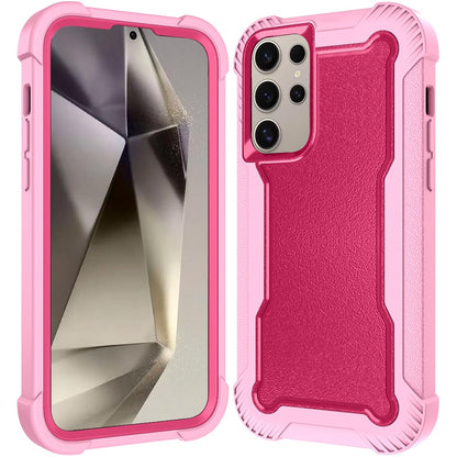 For Samsung Galaxy S25 /S24 Tough Hybrid Case - Shockproof 3-in-1 Armor Full-Body Protection PC + TPU Rubber Bumper Frame Case Cover