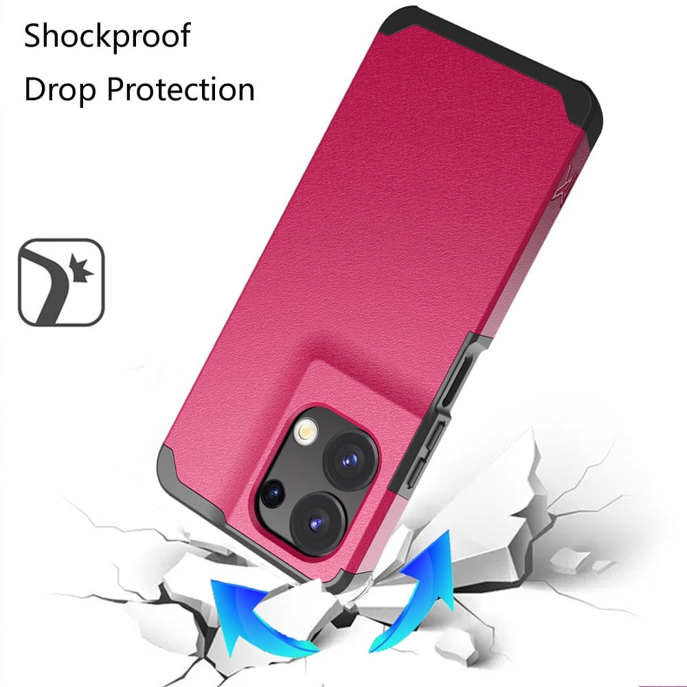 Phone Case for TCL K33/ K32 5G Slim Tough Shockproof Heavy Duty Hybrid Armor Anti Slip Durable Grip Dual Layer TPU Protective Hard Shell Cover Pink
