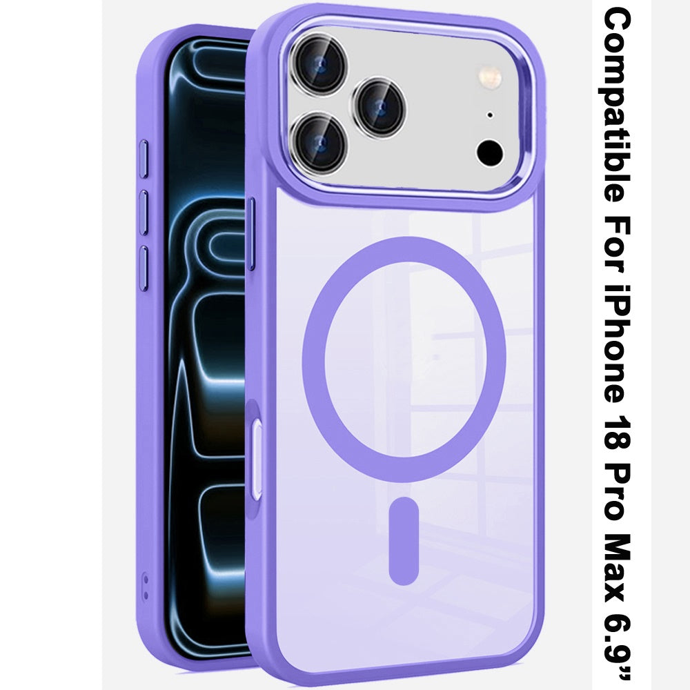Clear Acrylic Magnetic Circle Shockproof Hybrid Metal Button TPU Drop Protection Rugged Slim Durable Armor