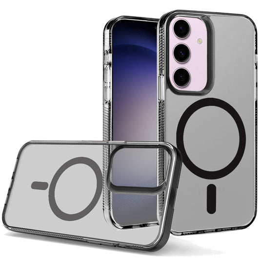 Phone Case for Samsung Galaxy S23 Transparent Magnetic Shockproof Ultra Thick TPU Hybrid Durable Clear Heavy Duty Protective Grip Cover Black