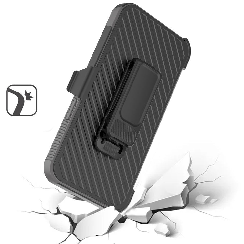 For Apple iPhone SE 4 Rugged 2in1 Armor Combo Belt Clip Holster, Non-Slip Tough Hybrid lined Shockproof Case Case Cover