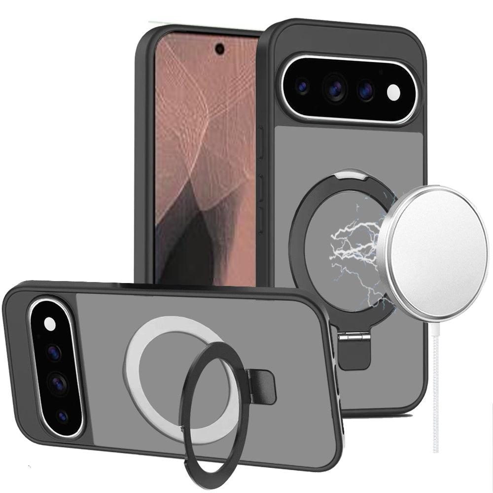 Magnetic Ring Stand Full Rotation Matte Shockproof Grip Anti Slip Durable Camera Protection Hybrid