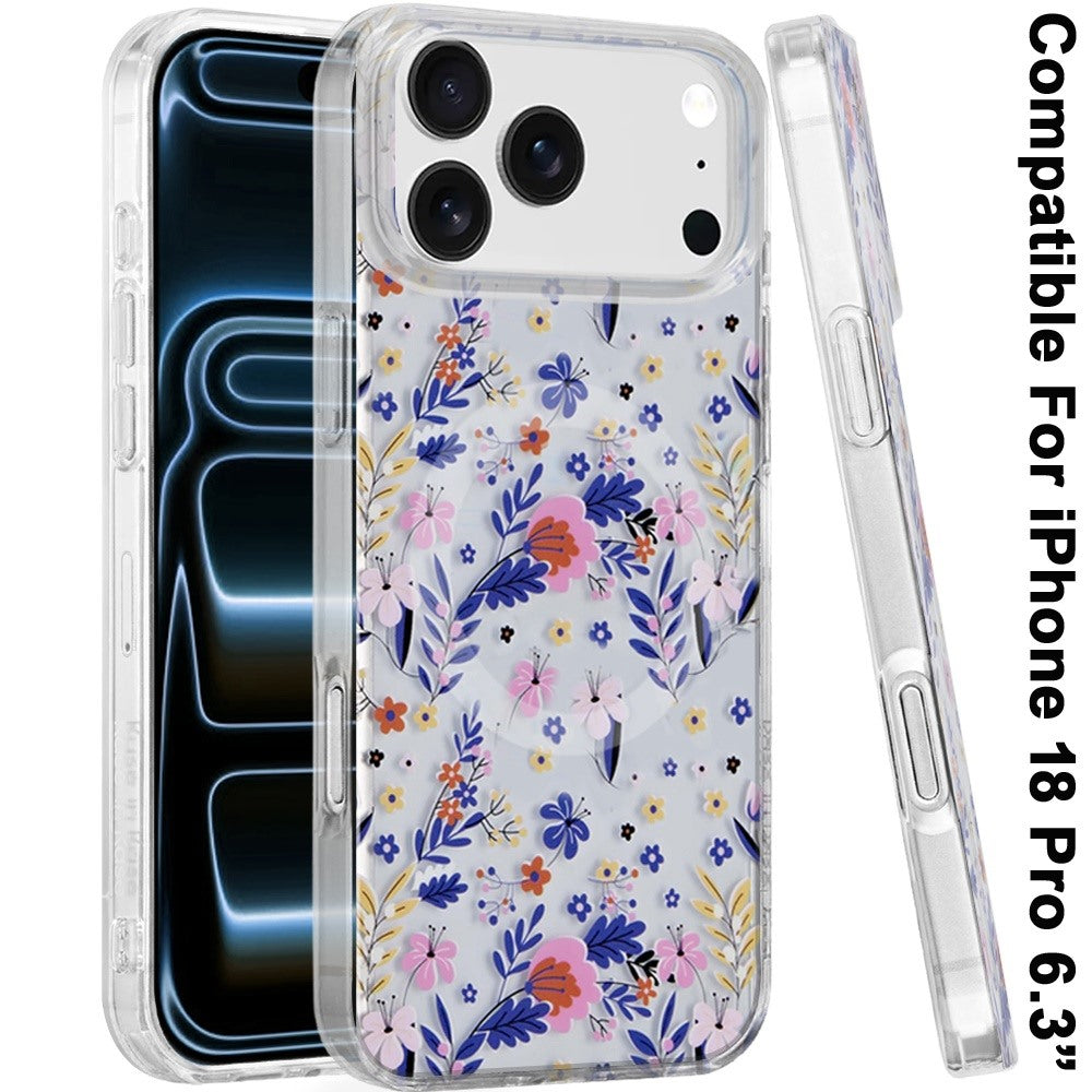 Phone Case for Apple iPhone 18 Pro/ iPhone 17 Pro Stylish Design Shockproof Magnetic Magsafe Compatible TPU IMD Print Rugged Grip Drop Protection Slim Fashion Cover