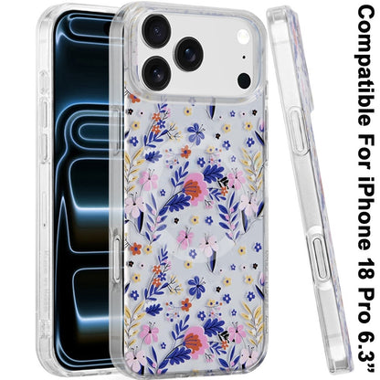 Phone Case for Apple iPhone 18 Pro/ iPhone 17 Pro Stylish Design Shockproof Magnetic Magsafe Compatible TPU IMD Print Rugged Grip Drop Protection Slim Fashion Cover