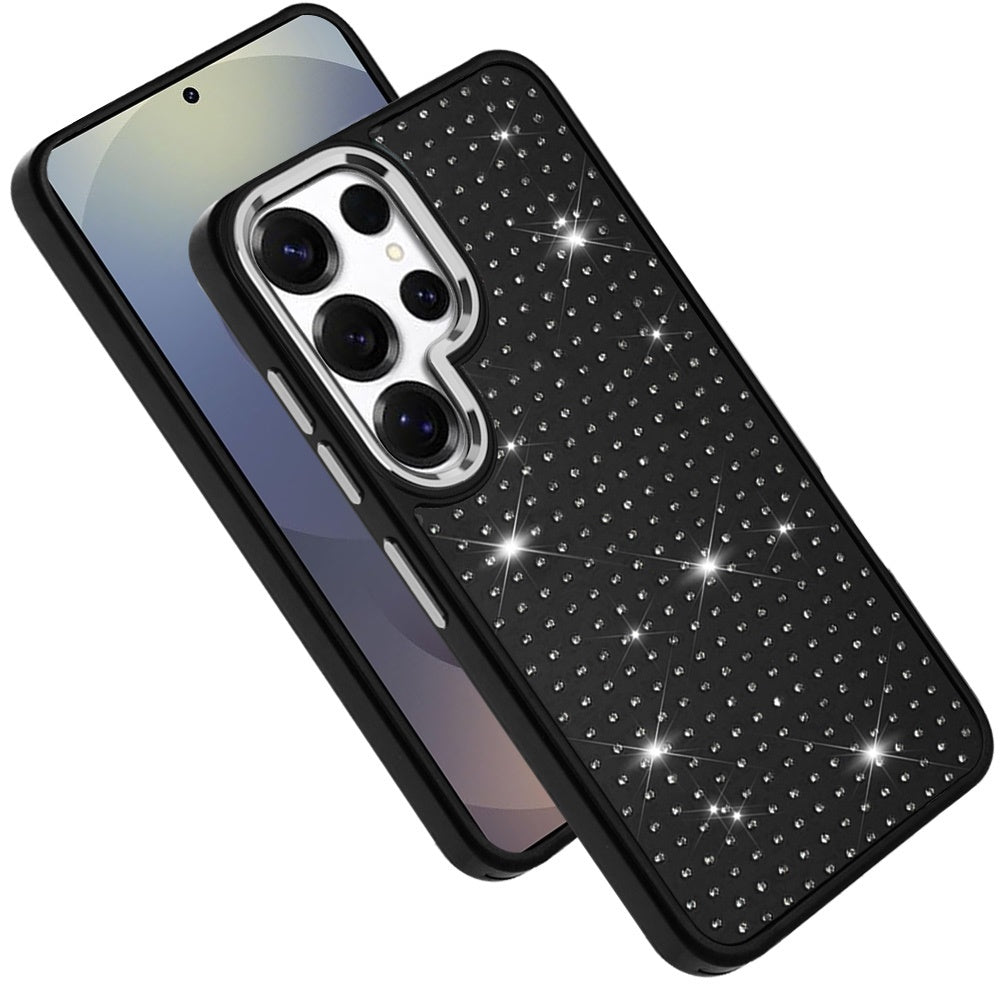 For Samsung Galaxy S26 Ultra Bling Diamond Metallic, Full Sparkle Chrome Edged Hybrid Protective Shockproof Case Cover
