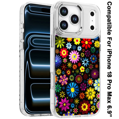 Phone Case for Apple iPhone 18 Pro Max/ 17 Pro Max Luxury Glitter Epoxy Design Chrome Metallic Edge Shockproof Protective Stylish Fashion Durable Slim Premium Finish Cover