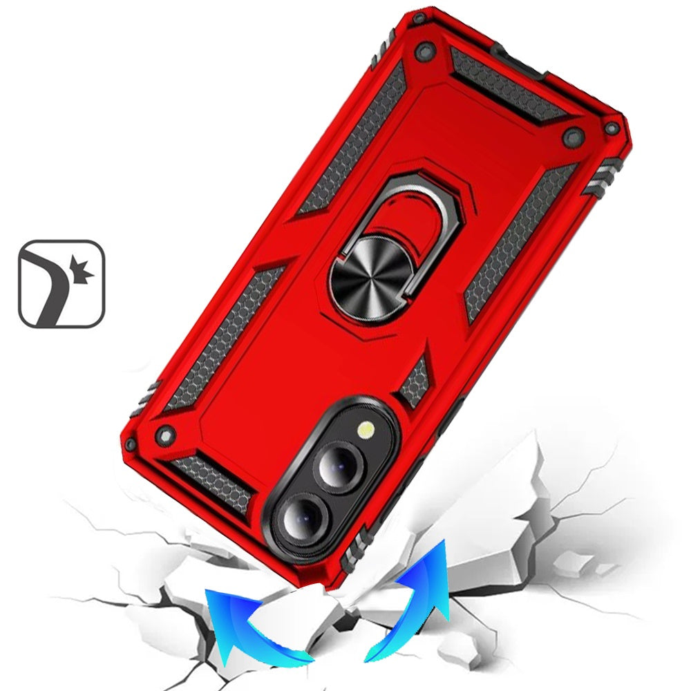 For Samsung Galaxy S25 EDGE Hybrid Shockproof Durable 360 Degree Rotatable Ring Stand Holder Kickstand Fit Magnetic Car Mount Case Cover