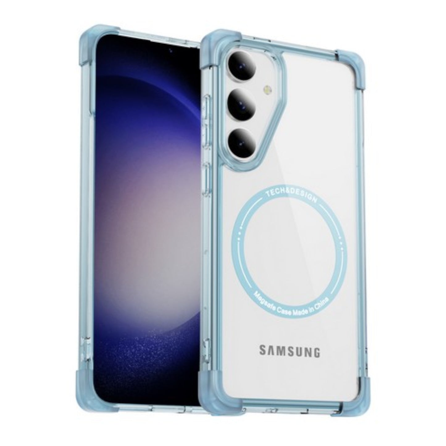 For Samsung Galaxy S25+ S25 Plus /S24+ Slim Fit Hybrid Case Clear Corner Bumper MagSafe Compatible, Hard TPU Rubber Shockproof Case Cover