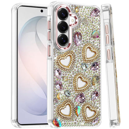 Luxury Crystal Heart Rhinestone Diamond Bling Shockproof Hybrid Glitter Protective Stylish Durable Grip