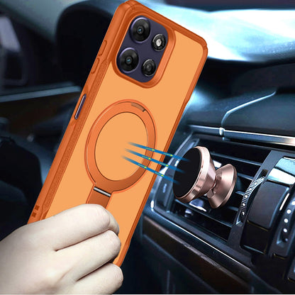 Phone Case for Motorola Moto G Power 5G 2026 /2025 Magnetic Ring Stand Matte Finish Shockproof Grip Slim Armor Heavy Duty TPU Protective Hybrid Cover Cosmic Orange