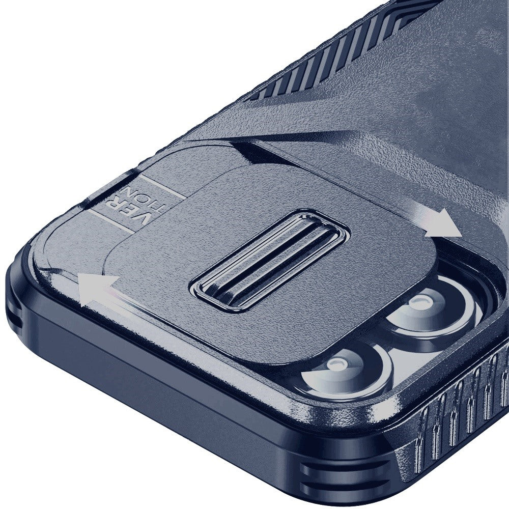 Phone Case for iPhone 14/13 Shockproof Hybrid Rugged Grip Camera Window Guard Window Protective Heavy Duty Slim Textured Design Cover Blue
