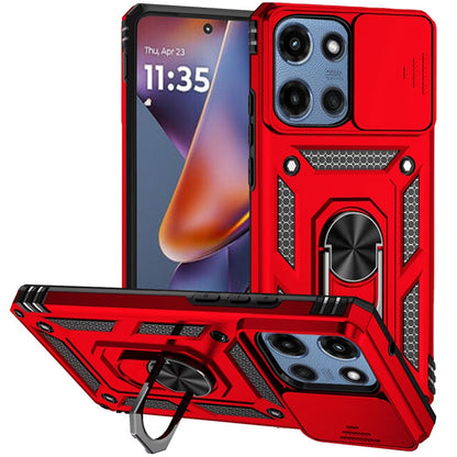For Motorola Moto G Play 5G 2026 Hybrid Ring Shockproof with 360° Rotate Ring Kickstand, Camera Lens Protection, Soft Edge Bumper Case Cover
