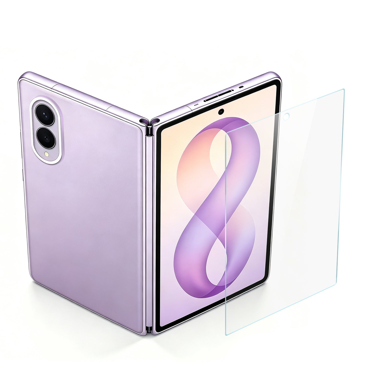 Screen Protector for Samsung Galaxy Z Fold 8 Premium 9H Tempered Glass HD Clear Screen Protector Fingerprint Resistant Durable Screen Guard Clear