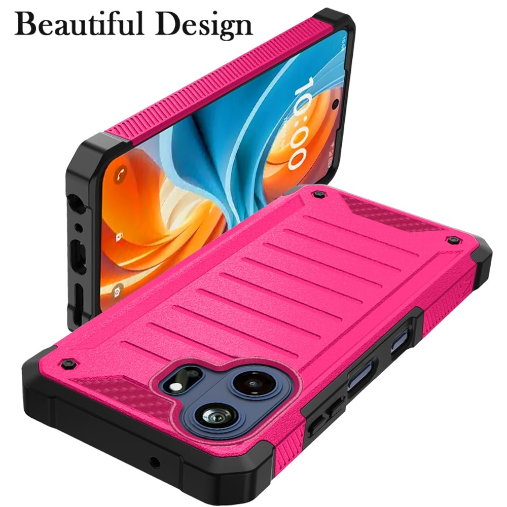 Phone Case for TCL 70 Pro Premium Tough Lined Hybrid Hard PC Soft TPU Dual Layer Rugged Armor Shock Absorbing Reinforced Corners Cover Pink