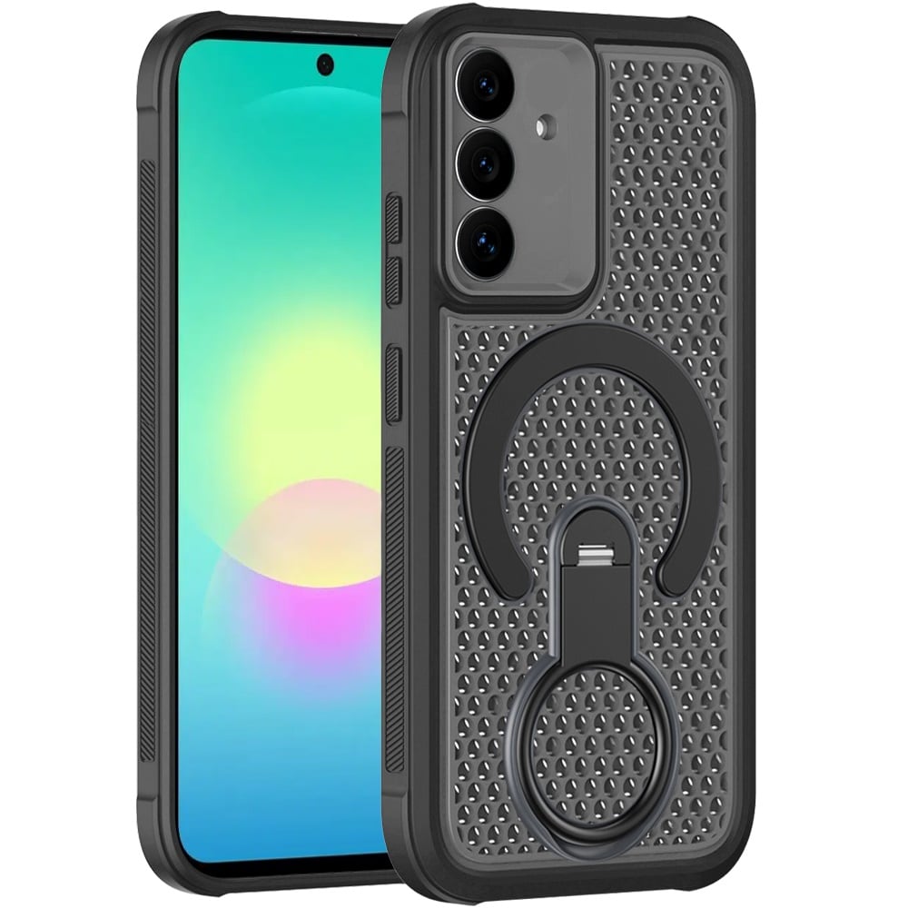 Phone Case for Samsung Galaxy A27 Magnetic Honeycomb Hybrid Rugged Armor Ring Kickstand Dual Layer Shock Absorbing Hard PC Soft TPU Cover