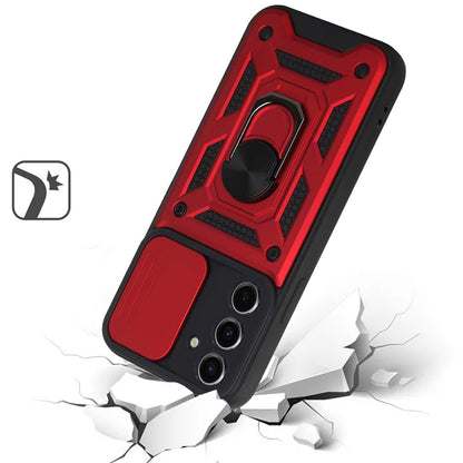 For Apple iPhone SE 4 Hybrid Cases with Slide Camera Lens Cover and Ring Kickstand Rugged Dual Layer TPU Heavy Duty Case Cover