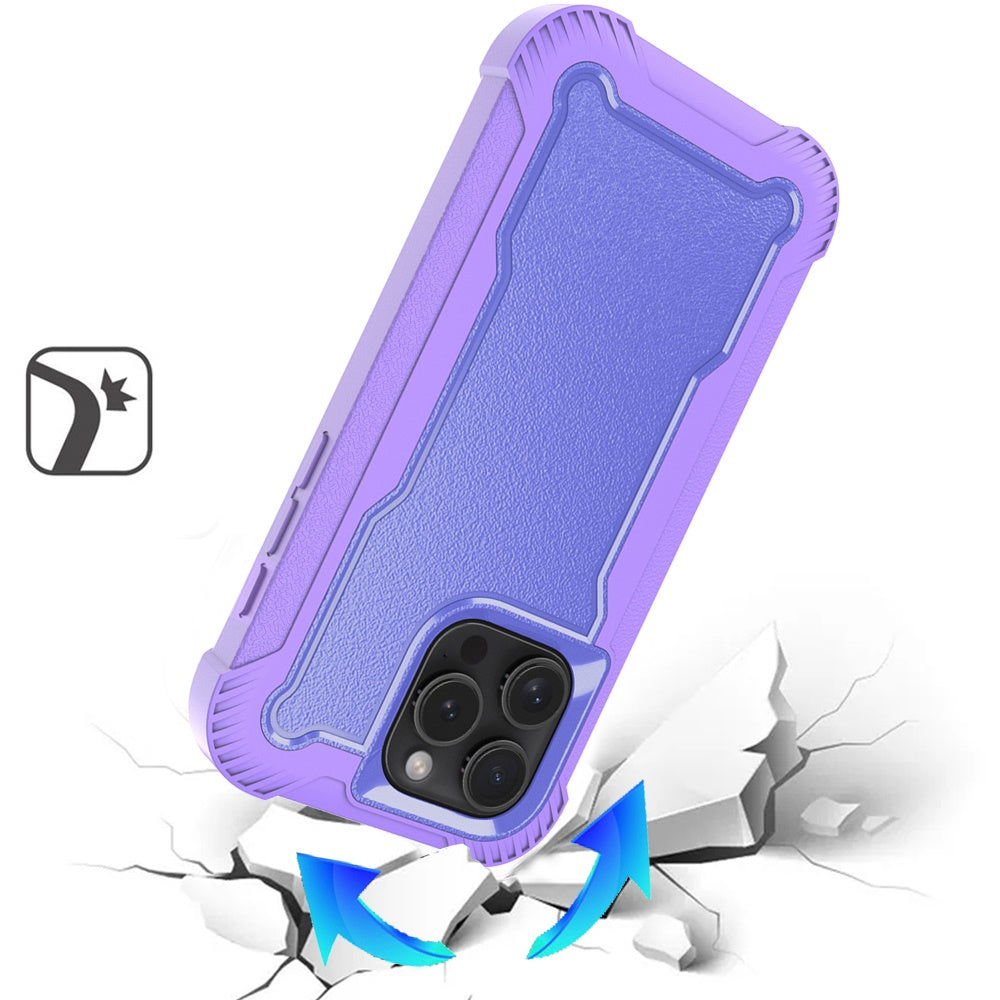 For Apple iPhone 16 Pro Tough Hybrid Case - Shockproof 3-in-1 Armor Full-Body Protection PC + TPU Rubber Bumper Frame Case Cover