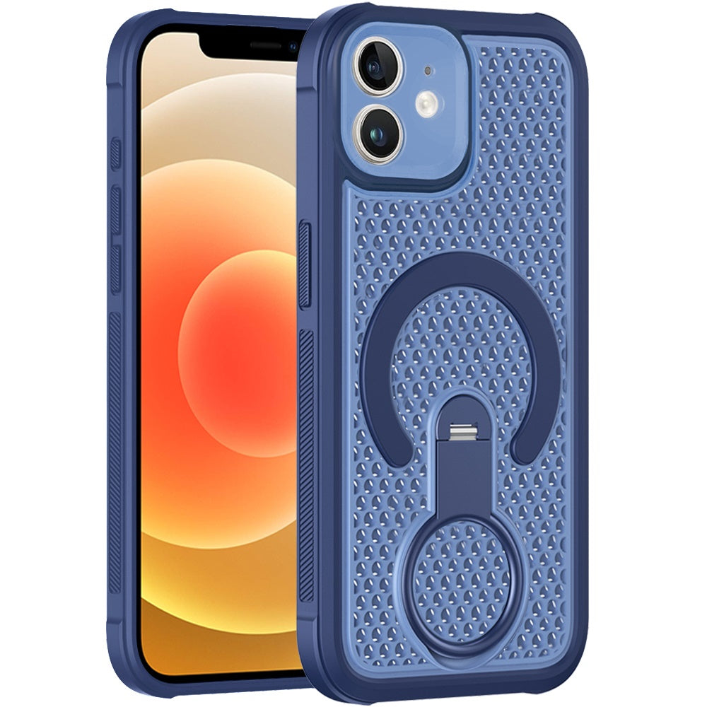 Phone Case for Apple iPhone 12 /12 Pro Magnetic Honeycomb Hybrid Rugged Armor Ring Kickstand Dual Layer Shock Absorbing Hard PC Soft TPU Cover