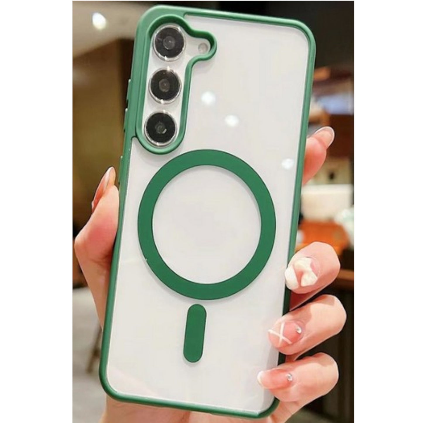 For Samsung Galaxy S25 /S24 Hybrid Clear Transparent with Color Edge Bumper, MagSafe Compatible Ultra Slim Hard PC Case Cover