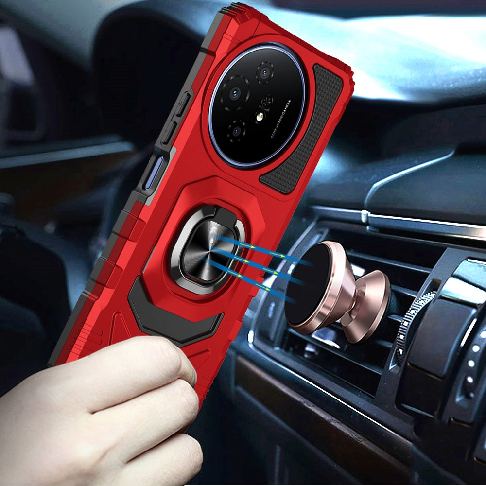 For TCL 60 XE Hybrid Dual Layer with 360° Rotate Magnetic Ring Stand Holder Kickstand TPU Rugged PC Shockproof Case Cover
