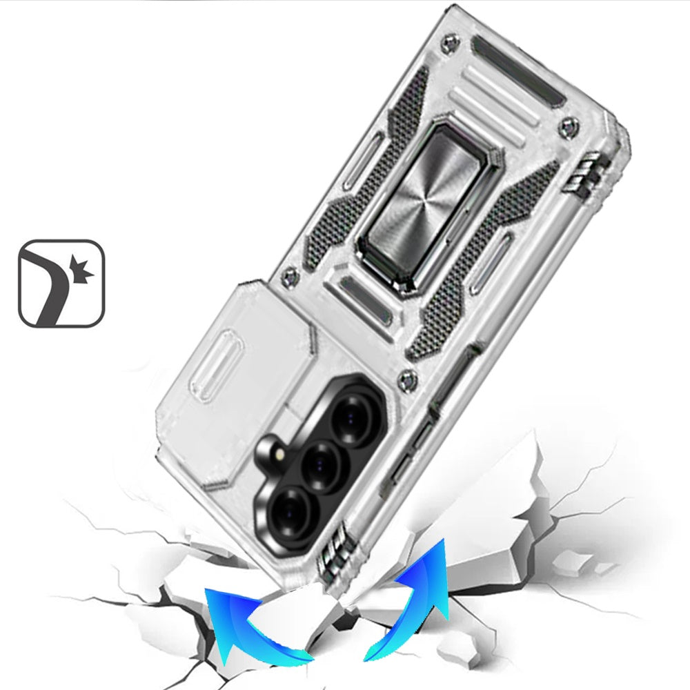 Phone Case for Samsung Galaxy Z Fold 8 Ultra Tough Metal Ring Shockproof Sliding Camera Window Hybrid Armor Rugged Anti Slip Heavy Duty Grip Cover