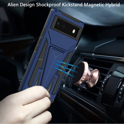 For Apple iPhone 13 Pro Max Heavy Duty Protection Hybrid Built-in Kickstand Rugged Shockproof Military Grade Dual Layer Full Body Case Cover Blue