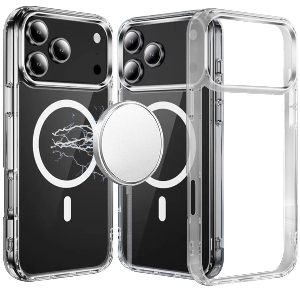 For Apple iPhone 17 Pro (6.3") Clear Magnetic Case with Built-in Magnets Compatible with MagSafe Slim Soft TPU Bumper Case Cover Clear