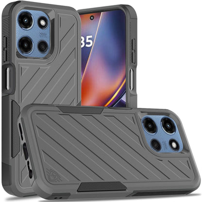 Phone Case for Motorola Moto G 5G 2026/ 2025 Rugged Shockproof Dual Layer Lined Armor Heavy Duty Impact Resistant Protective Grip Durable Everyday Protection Cover Gray