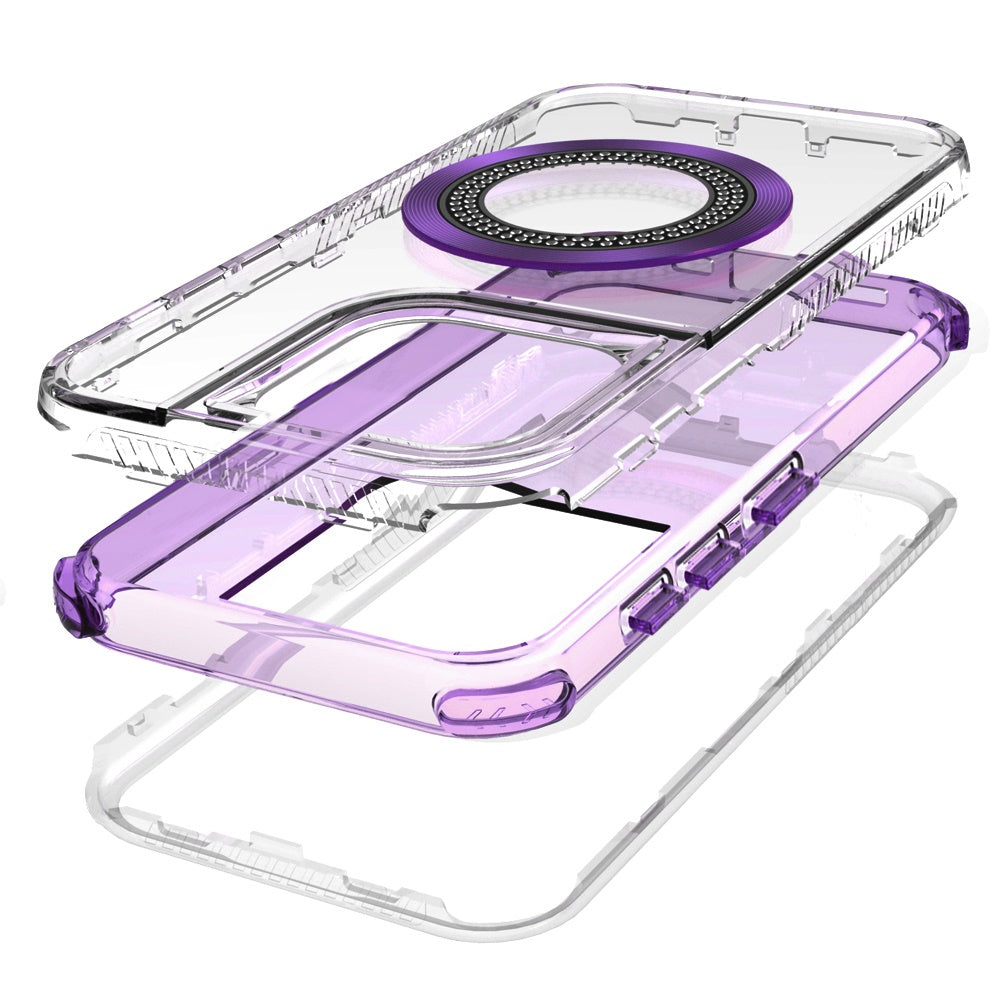 Phone Case for Motorola Moto G Play 5G 2026 Luxury Bling Rhinestone Glitter Magnetic Circle Frosted Hybrid Dual Layer TPU Tough Construction, Sparkling Finish Cover