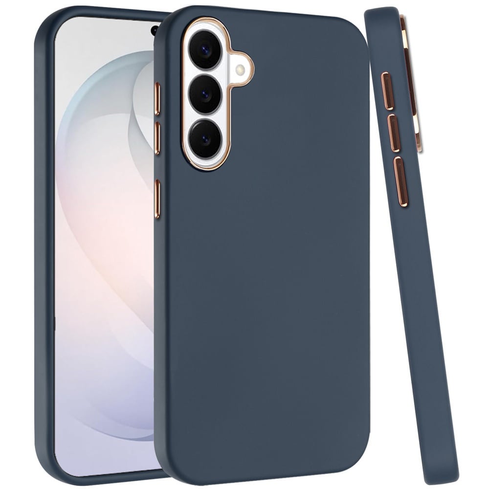 Phone Case for Samsung Galaxy S26 FE /S26 Fan Edition Hybrid Silicone TPU Rubber Chromed Edge TPU Bumper Reinforced Corners Shock Absorbing Protection Cover