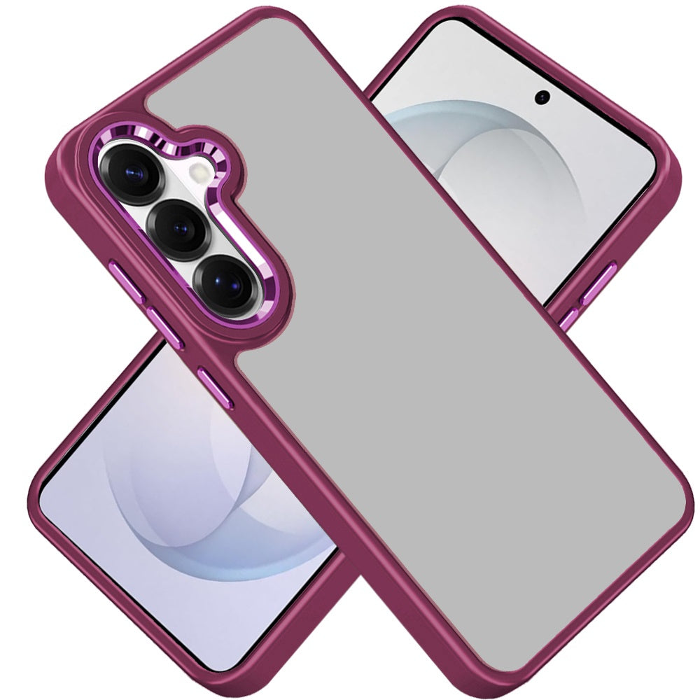 Phone Case for Samsung Galaxy S26 FE /S26 Fan Edition Transparent Thick Acrylic Hybrid Metal Buttons Shockproof Rubber TPU Slim Durable Grip Protective Cover