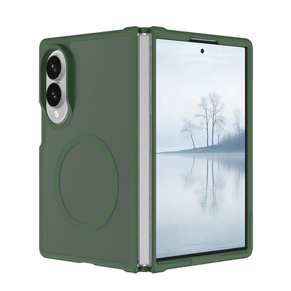 Phone Case for Samsung Galaxy Z Fold 8 Magnetic Matte Hybrid Shockproof Smooth Grip Durable Camera Protection Anti-Slip Soft Touch Armor Cover Green