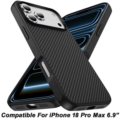 Phone Case for Apple iPhone 18 Pro Max Magnetic Carbon Fiber Hybrid 2.0mm Rugged Compatible with MagSafe Shockproof Durable Protective Grip Cover