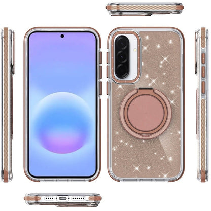 Phone Case for Samsung Galaxy A57 Magnetic Hybrid 360 Rotating Ring Kickstand Tough Hard PC Soft TPU Glitz Shimmer Glitter Shock Absorbing Cover
