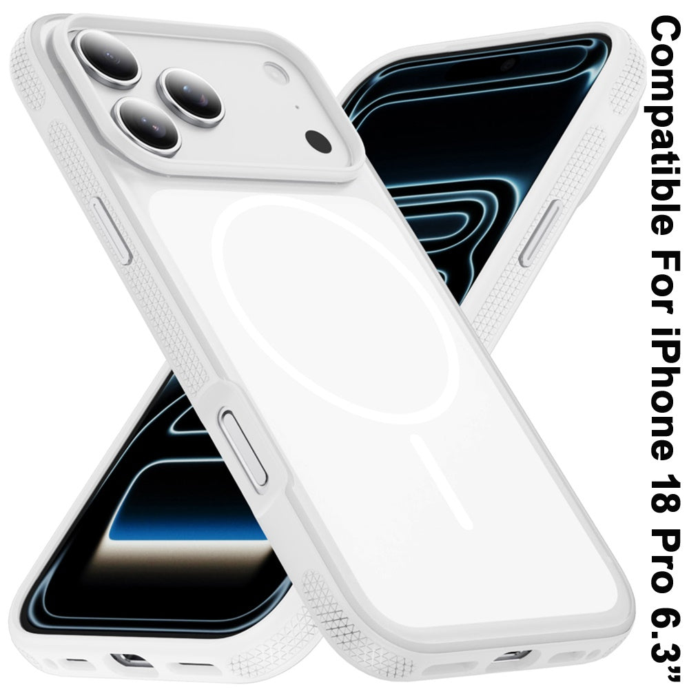 Phone Case for Apple iPhone 18 Pro/ 17 Pro Super Magnetic Compatible with MagSafe Matte Hybrid TPU Shockproof Protective Durable Grip Edge Slim Fit Cover Clear
