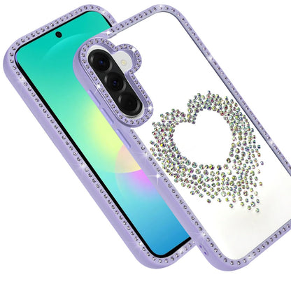Phone Case for Samsung Galaxy A27 Angel Hearts Glitter Shimmer Diamond Edge Sparkle Hybrid Shockproof AntiSlip Grip Fashion Stylish Protective Bumper Cover