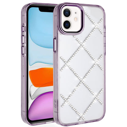 For Apple iPhone 12 /12 Pro Gem Glitter Diamond Bling Clear Hybrid TPU Cover, Colorful Shockproof Protective Back, Slim Fit for Women Girls Case Cover