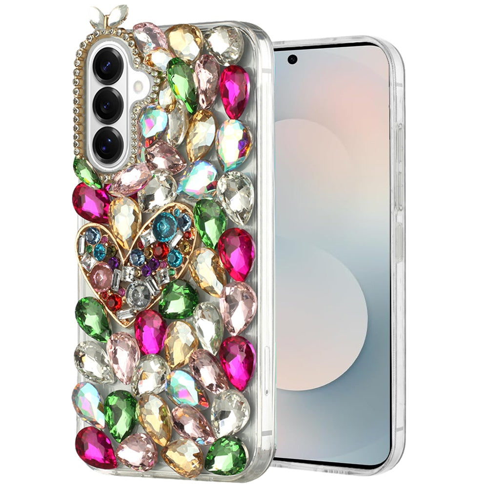 For Samsung Galaxy S26 Bling Crystal 3D Full Diamonds Luxury Sparkle Rhinestone Hybrid Protective Case Cover