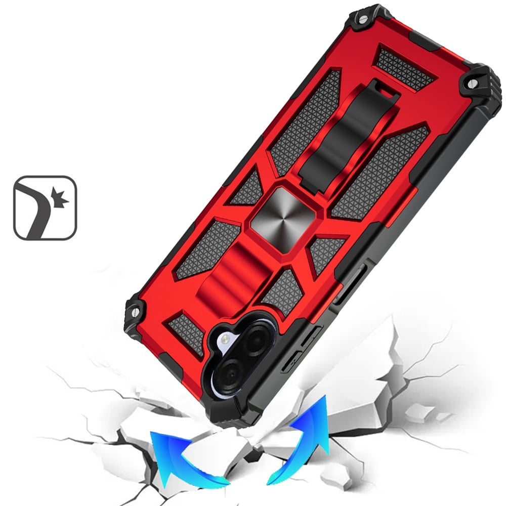 For Samsung Galaxy A07 Hybrid Shockproof [Military Grade] Rugged Protective with Magnetic Car Mount & Invisible Stand Case Cover