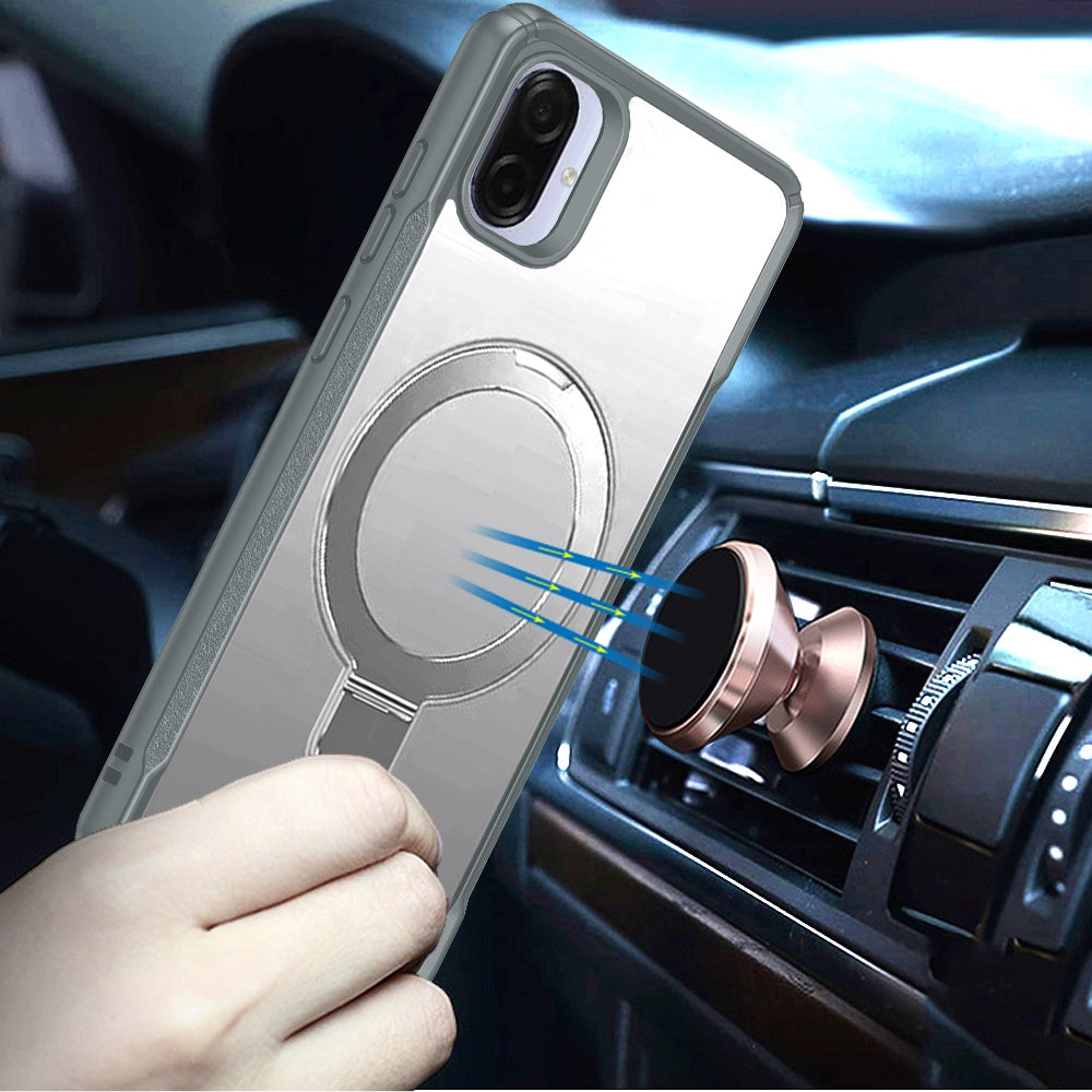 Phone Case for Samsung Galaxy A08 4G, A07 5G, A07 4G Magnetic Ring Stand Matte Finish Shockproof Grip Slim Armor Heavy Duty TPU Protective Hybrid Cover