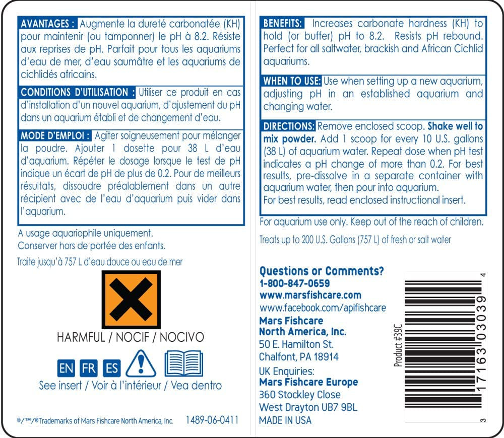 API Proper pH Sets and Stabilizes Freshwater Aquariums [Aquarium Supplies] pH 8.2 - 5 count