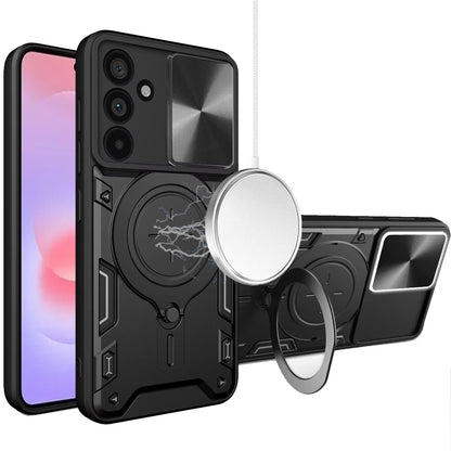 Phone Case for Samsung Galaxy S21+ / S21 Plus Magnetic Ring Stand Shockproof Hybrid Full Camera Slide Guard Anti Slip Heavy Duty Protective Armor Cover