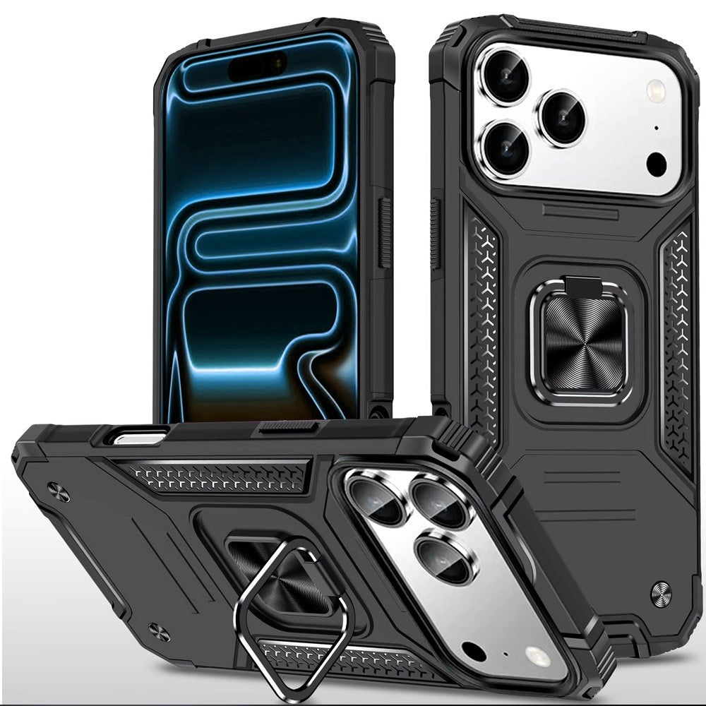 Phone Case for Apple iPhone 18 Pro Magnetic Car Mount Hybrid Ring Stand Shockproof Rugged Grip Armor Heavy Duty Protective TPU Durable Cover