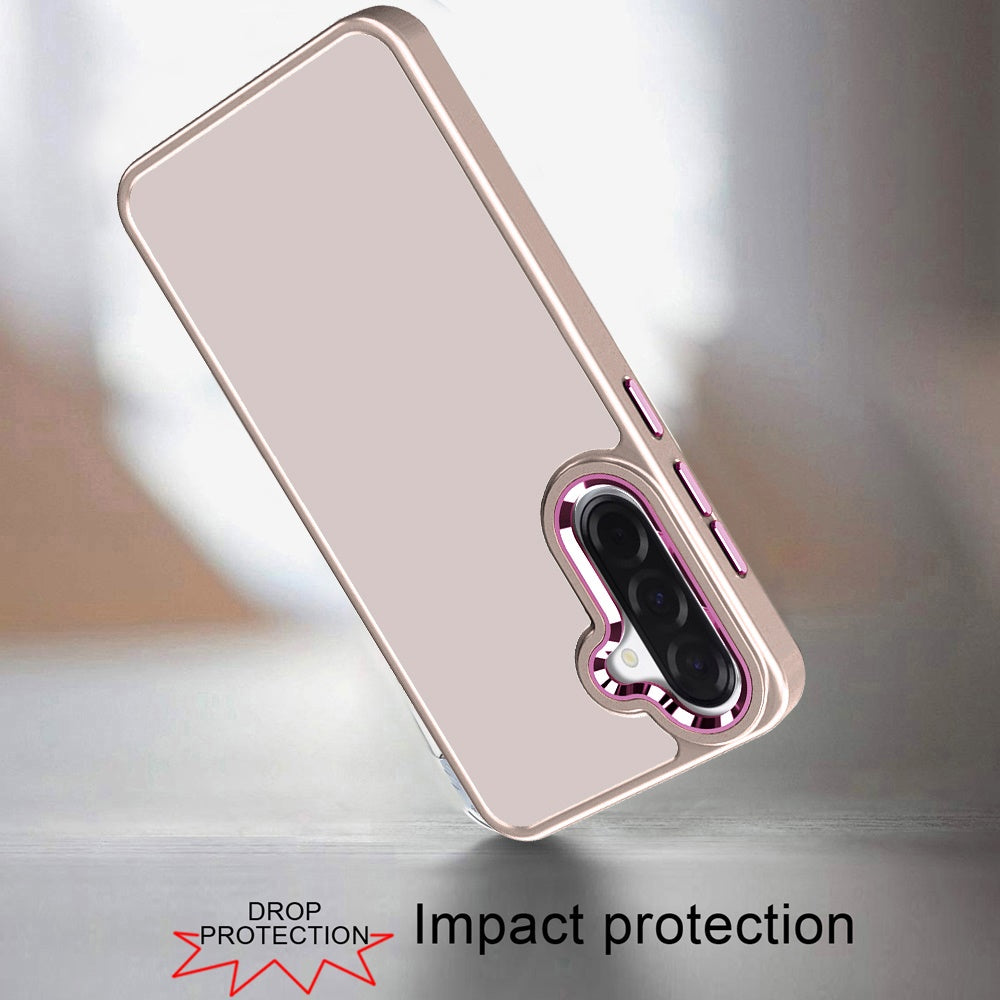 Phone Case for Samsung Galaxy A57 Polished Acrylic Hybrid TPU Slim Shockproof Metal Button Thick Durable Grip Camera Protection Anti-Scratch Cover