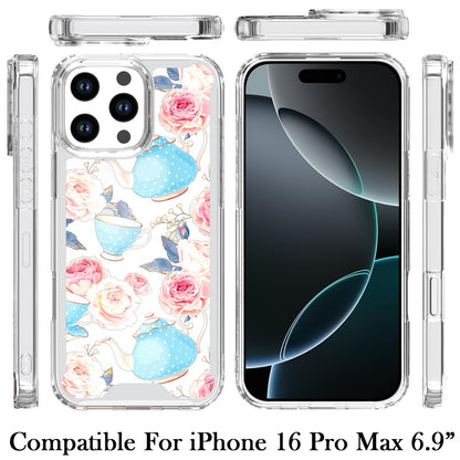 For iPhone 16 Pro Max (6.9") Beautiful TPU Design, Slim Shockproof Soft Cover for Women and Girls, Stylish Protective Case Cover