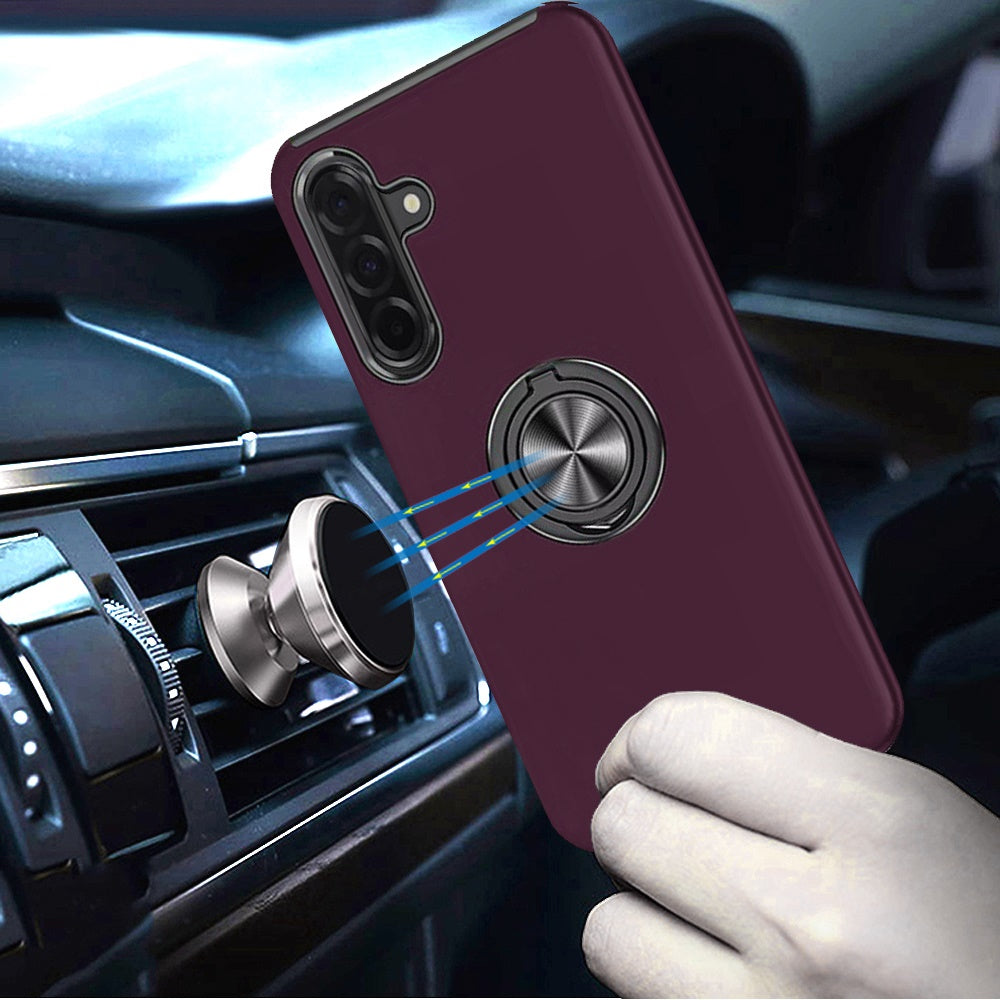 Invisible Ring Stand Shockproof Anti Slip Durable Grip Protective Hybrid Fit Magnetic Car Mount Holder