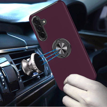 Invisible Ring Stand Shockproof Anti Slip Durable Grip Protective Hybrid Fit Magnetic Car Mount Holder