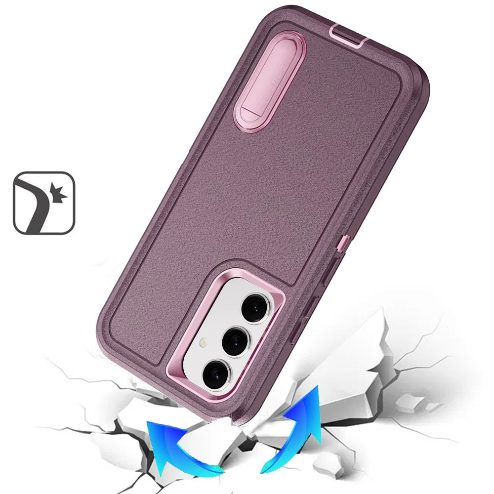 For Samsung Galaxy S25 /S24 Hybrid 3 Layers Hard 3in1 Shockproof with Kickstand Heavy Duty Hard TPU Rubber Anti-Drop Case Cover