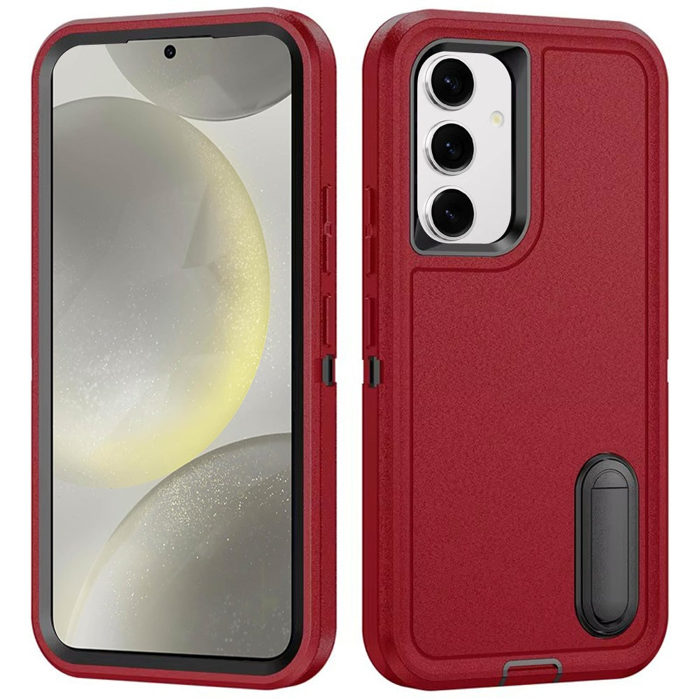 For Samsung Galaxy S25 /S24 Hybrid 3 Layers Hard 3in1 Shockproof with Kickstand Heavy Duty Hard TPU Rubber Anti-Drop Case Cover