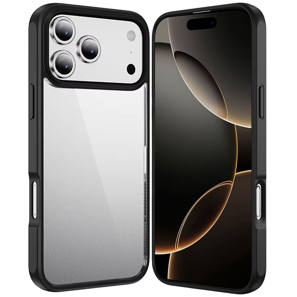 For Apple iPhone 17 Pro (6.3") Hybrid Transparent HQ Slim Shockproof Clear Protective Thick 2.0mm TPU Frame Case Cover Cosmic Orange